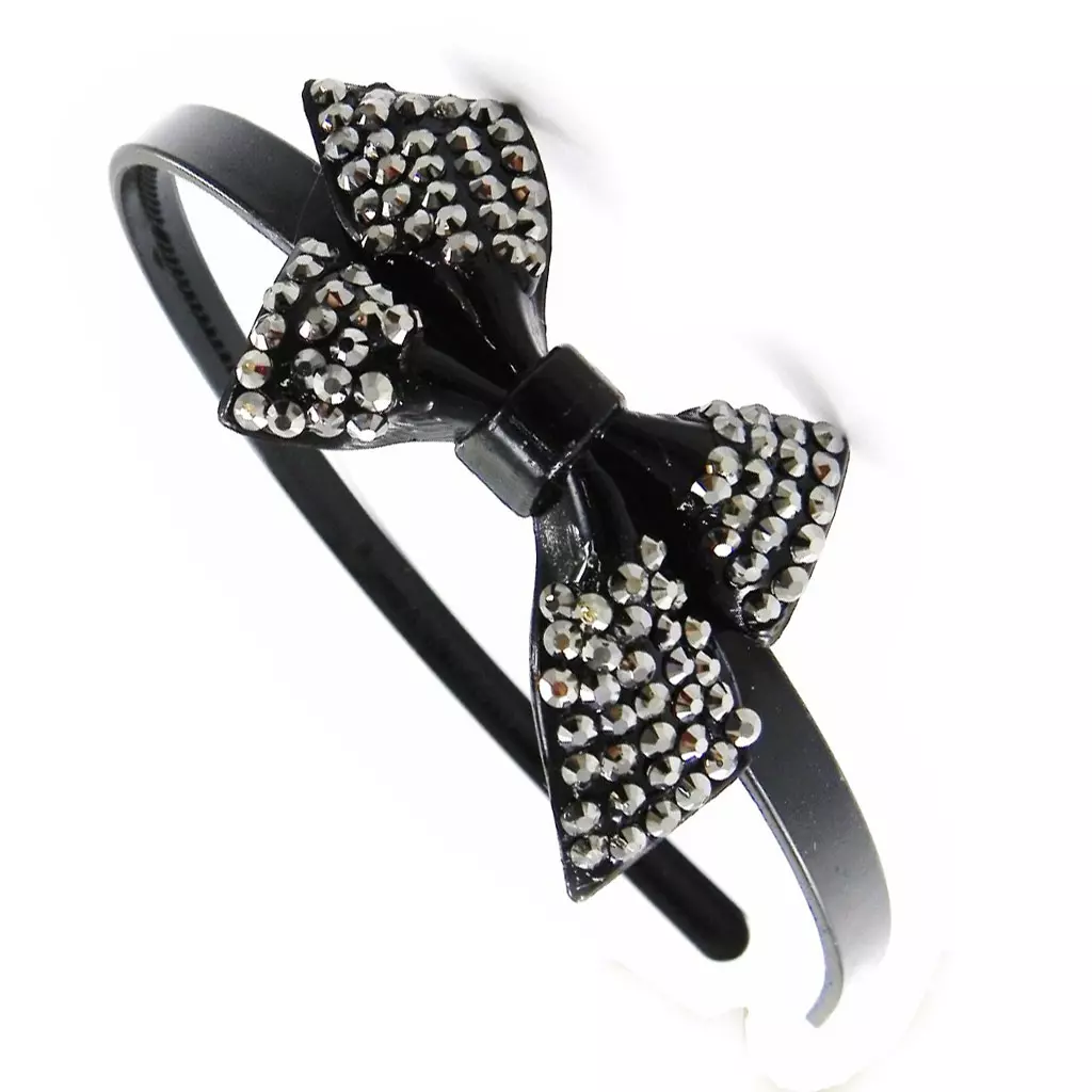 Les Trésors De Lily Serre Tête 'Cristal' Gris Noir 8x4 Cm [I4187]