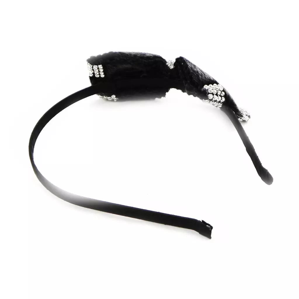 Les Trésors De Lily Serre Tête Cristal 'Sissi' Blanc Noir Cristal 10x5 Cm [I1480]