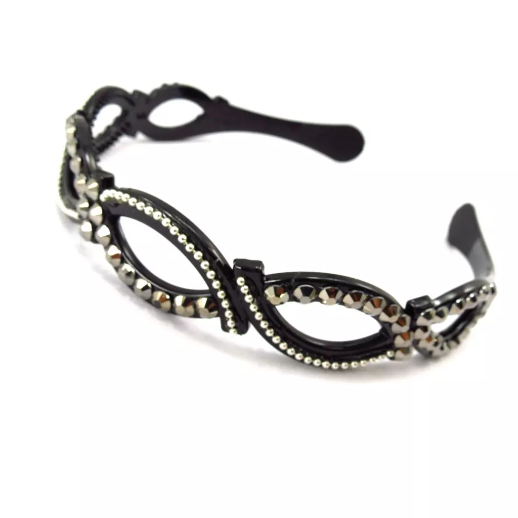 Les Trésors De Lily Serre Tête Cristal 'Sissi' Noir Gris 20 Mm [K4178]