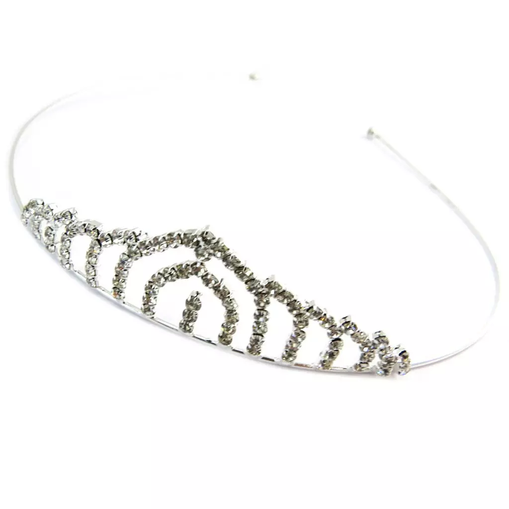 Les Trésors De Lily Serre Tête Diadème 'Sissi' Blanc Argenté 80x22 Mm [P4764]