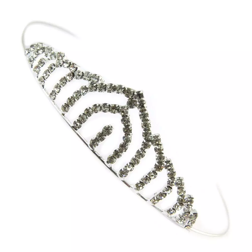 les trésors de lily Serre Tête diadème 'Sissi' blanc argenté 80x22 mm [P4764]