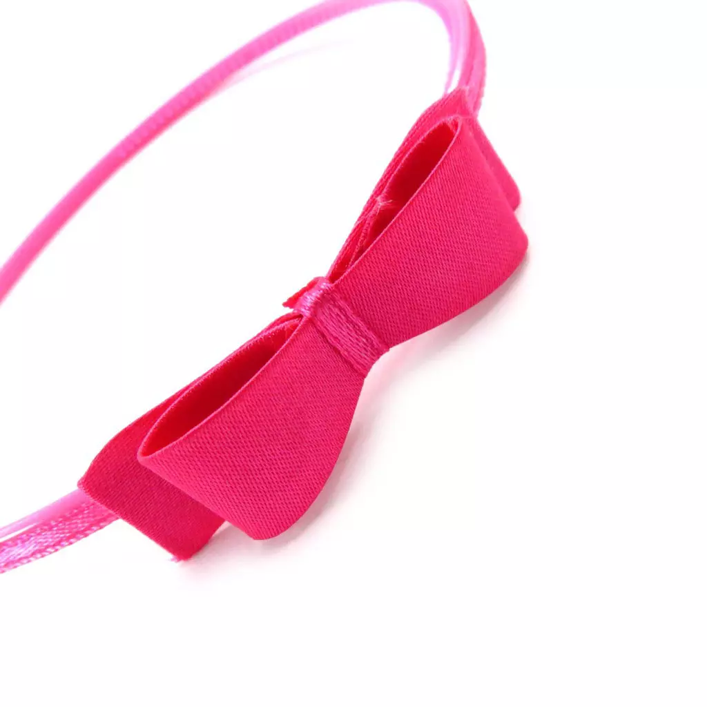 les trésors de lily Serre Tête enfant 'Scarlett' noeud fuschia 50x18 mm [J5749]