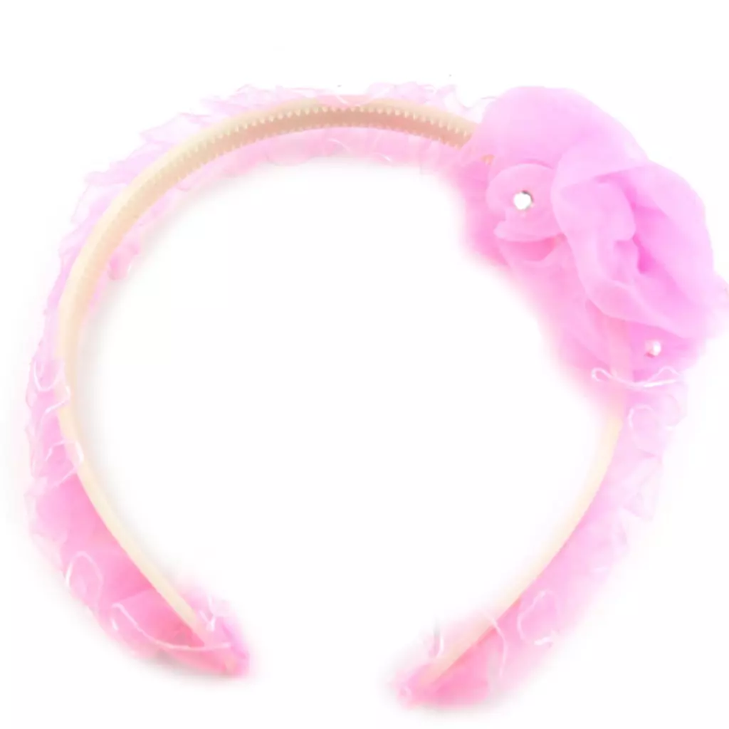 les trésors de lily Serre Tête enfant 'Scarlett' rose 7 cm [L6398]