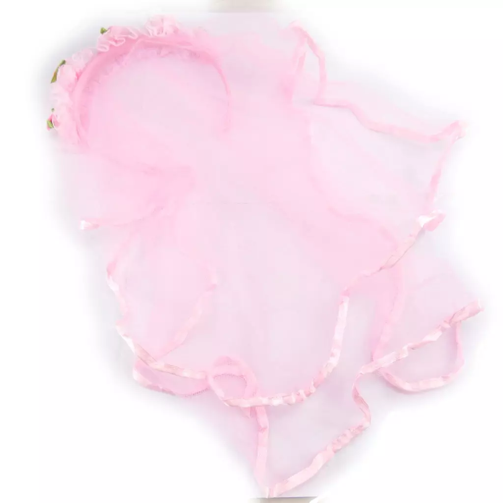 Les Trésors De Lily Serre Tête Et Voile Enfant 'Scarlett' Rose 3 Cm [K1036]