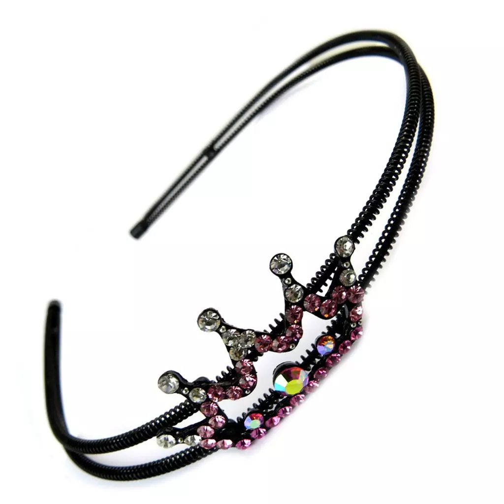 Les Trésors De Lily Serre Tête 'Féérie En Cristal' Rose Cristal 45x25 Mm (couronne) [E4167]
