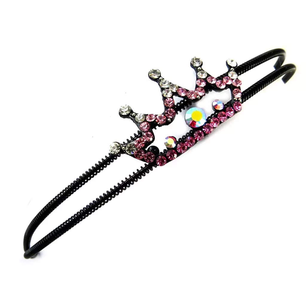 les trésors de lily Serre Tête 'Féérie en Cristal' Rose cristal 45x25 mm (couronne) [E4167]