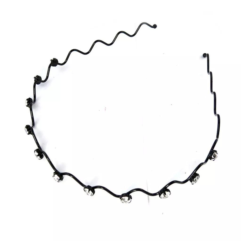 Les Trésors De Lily Serre Tête 'Sissi' Blanc Noir Strass 8 Mm [L6394]