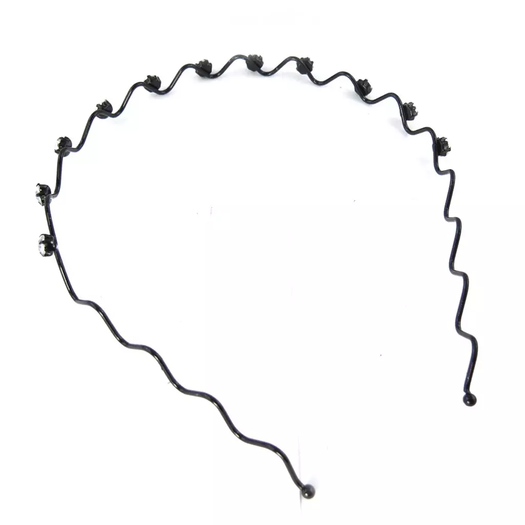Les Trésors De Lily Serre Tête 'Sissi' Blanc Noir Strass 8 Mm [L6394]