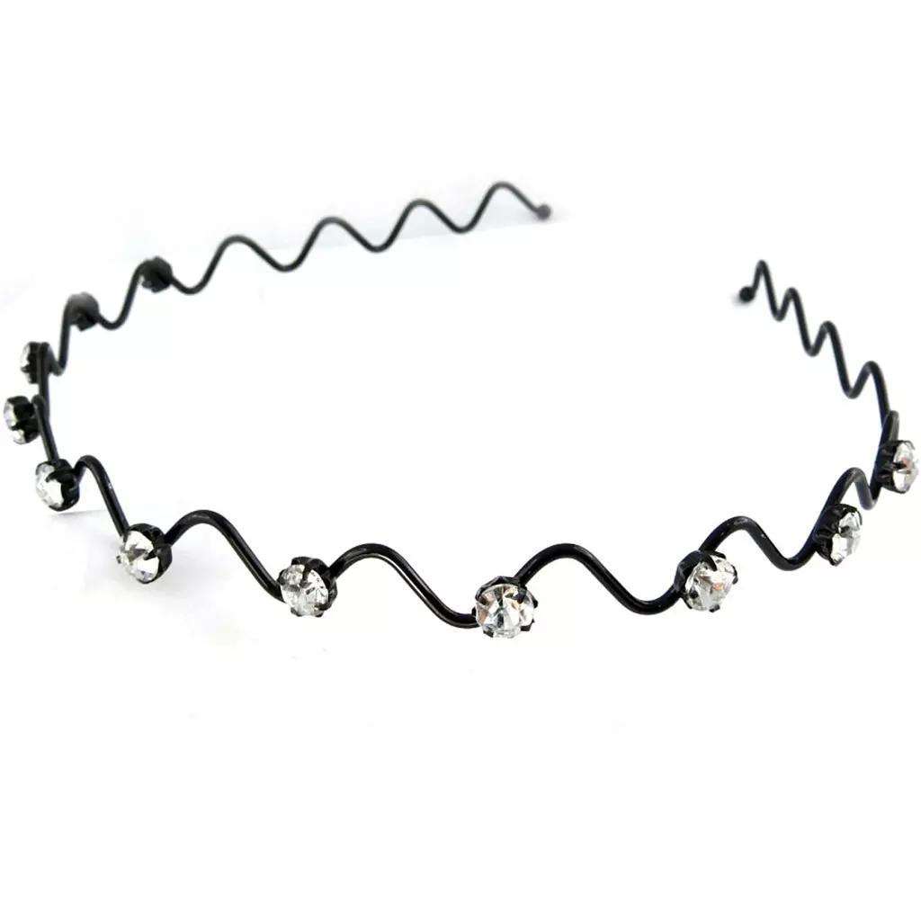 Les Trésors De Lily Serre Tête 'Sissi' Blanc Noir Strass 8 Mm [L6394]
