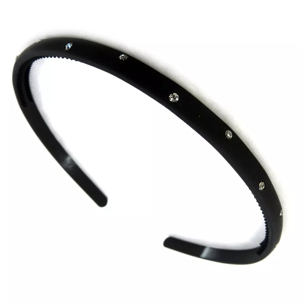 les trésors de lily Serre Tête 'Sissi' noir blanc 10 mm [M0696]