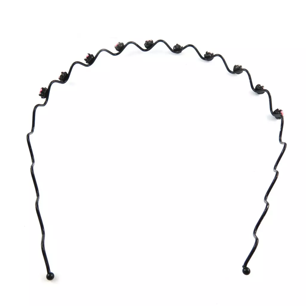 Les Trésors De Lily Serre Tête 'Sissi' Rose Noir Strass 8 Mm [L6399]