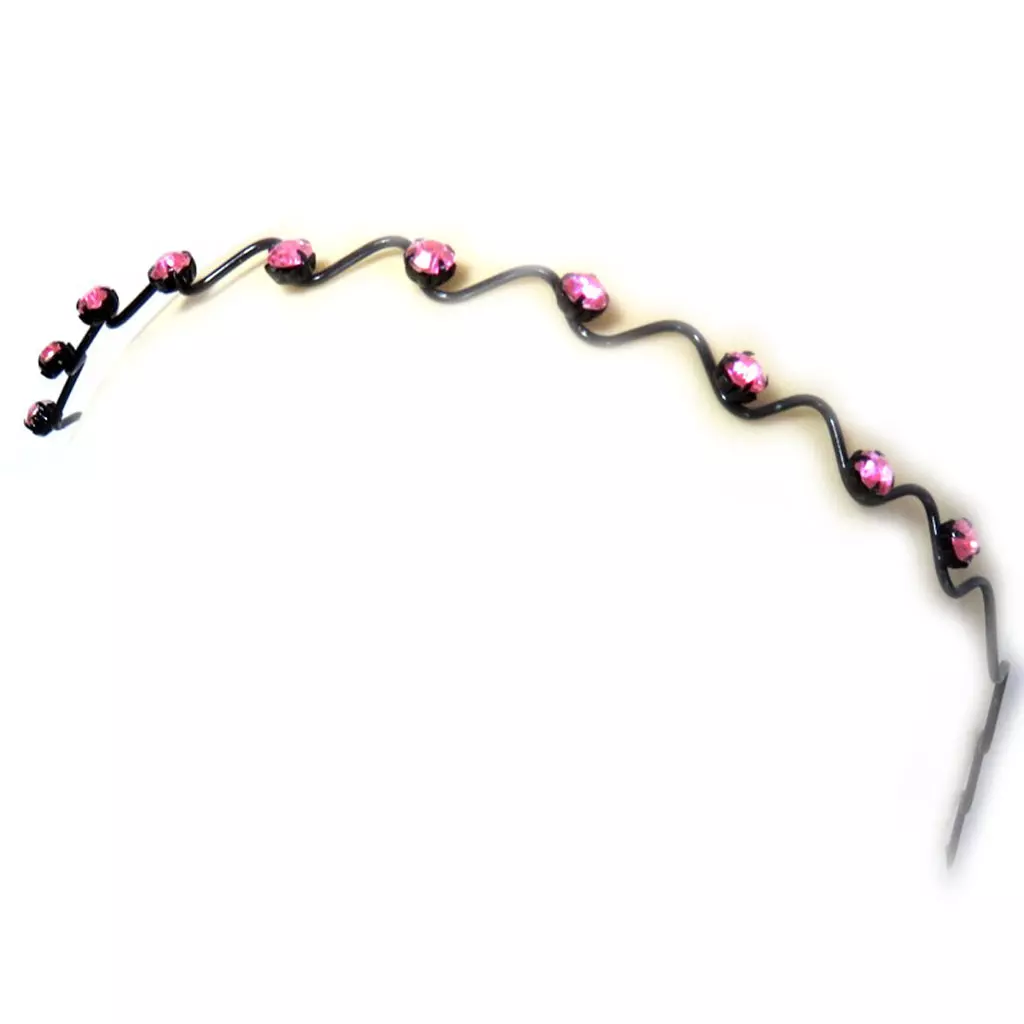 Les Trésors De Lily Serre Tête 'Sissi' Rose Noir Strass 8 Mm [L6399]