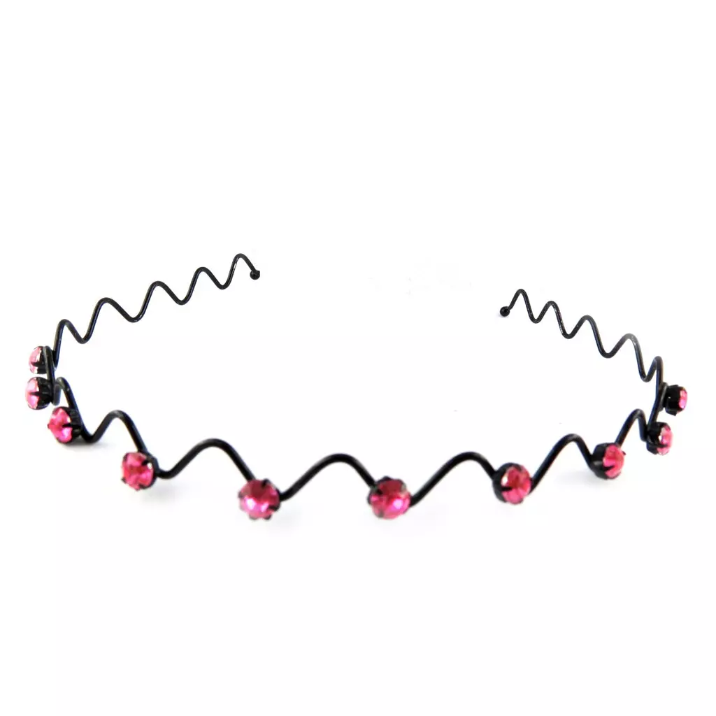 les trésors de lily Serre Tête 'Sissi' rose noir strass 8 mm [L6399]