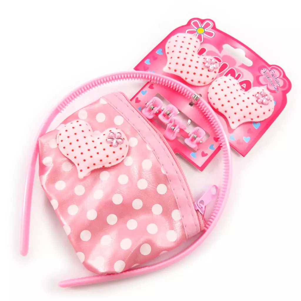 les trésors de lily Set coiffure 'Princesse' rose (8 pièces) [J6837]