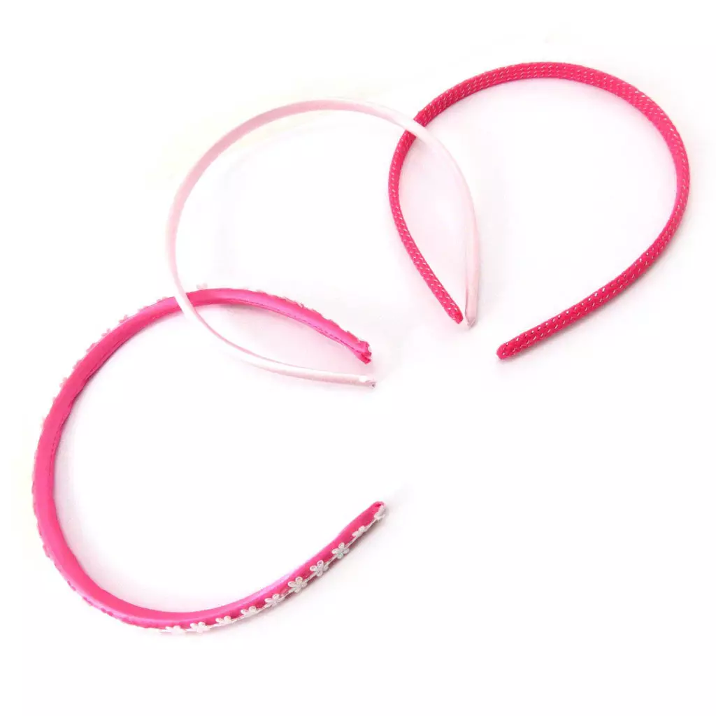 Les Trésors De Lily Set De 3 Serre Têtes 'Coralie' Rose 8 Mm [J5730]