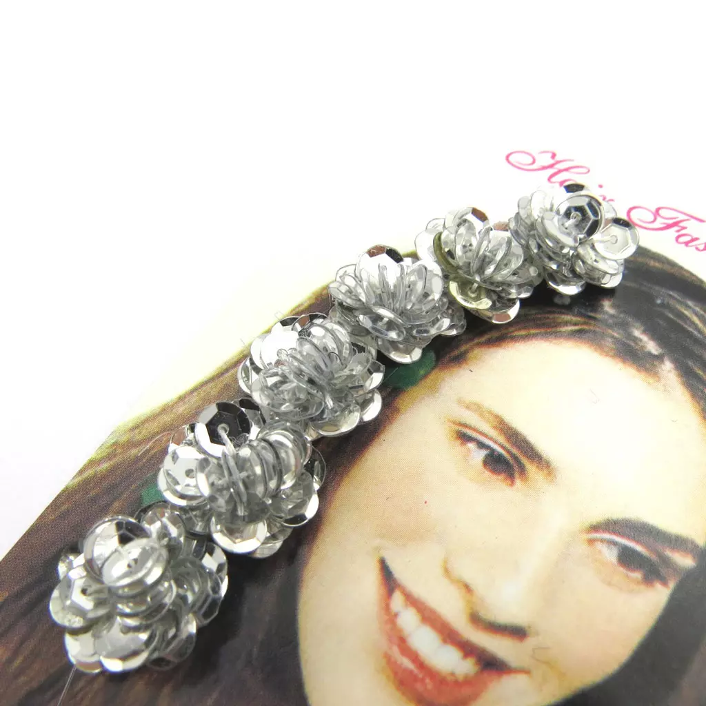 Les Trésors De Lily Set De 4 Décoration Cheveux 'Fleurs' Gris Noir Bleu Argenté [L6403]