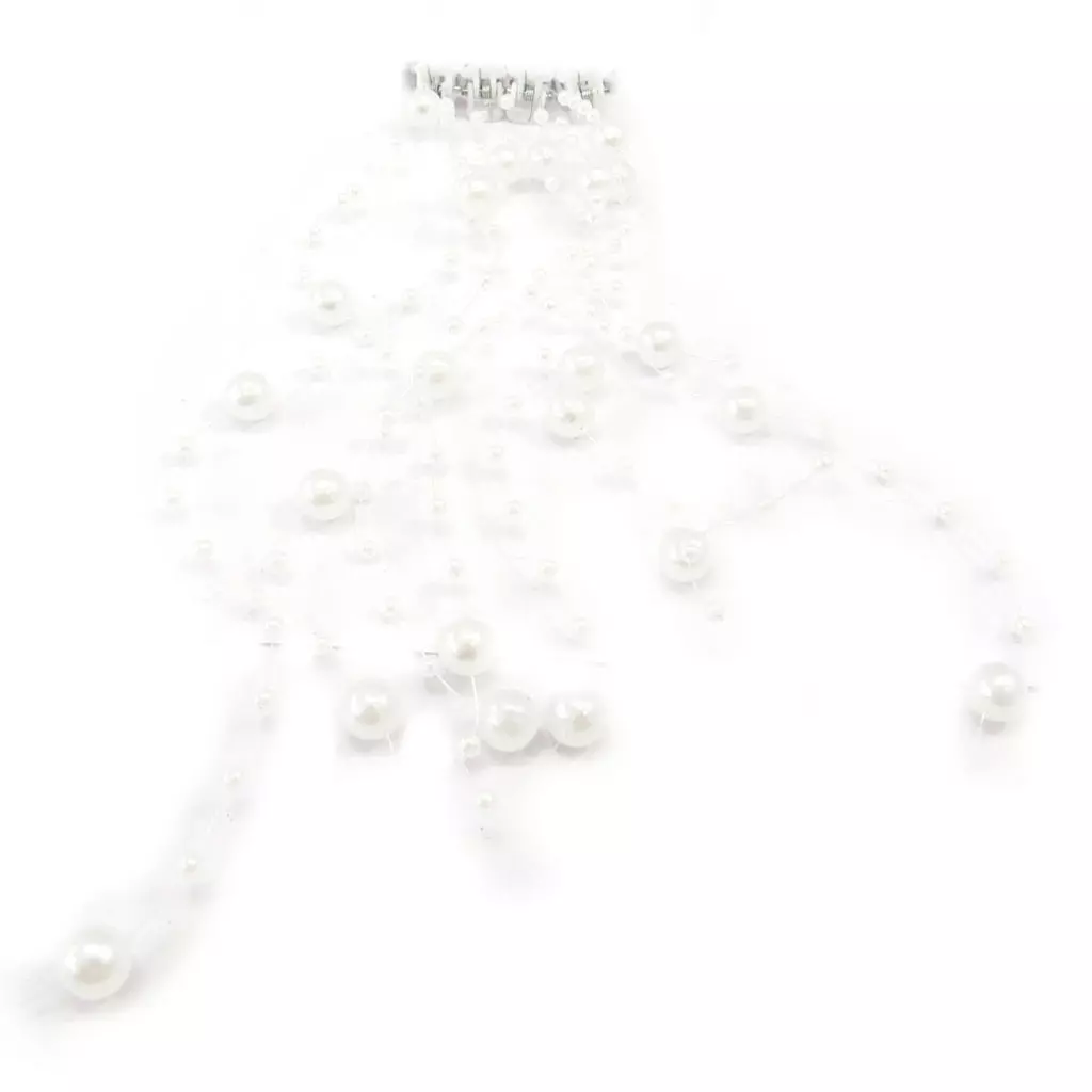 les trésors de lily Set de 8 mèches 'Scarlett' blanc (perles) [K5922]