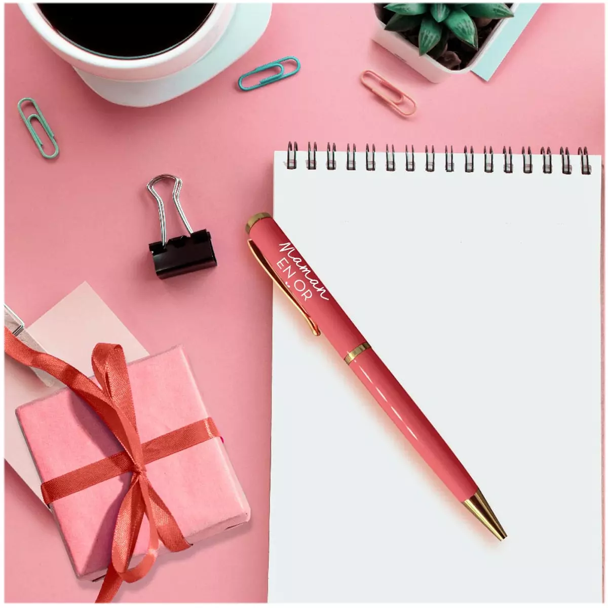 Les Trésors De Lily Stylo Créateur 'Maman' Rose (Maman En Or) 14 Cm [A3008]