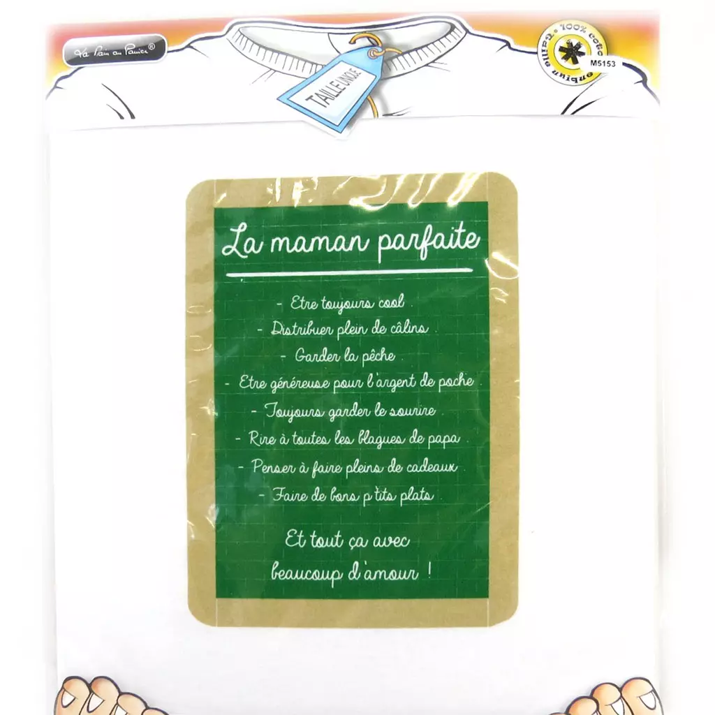 les trésors de lily T shirt 'La Maman Parfaite' blanc vert [M5153]