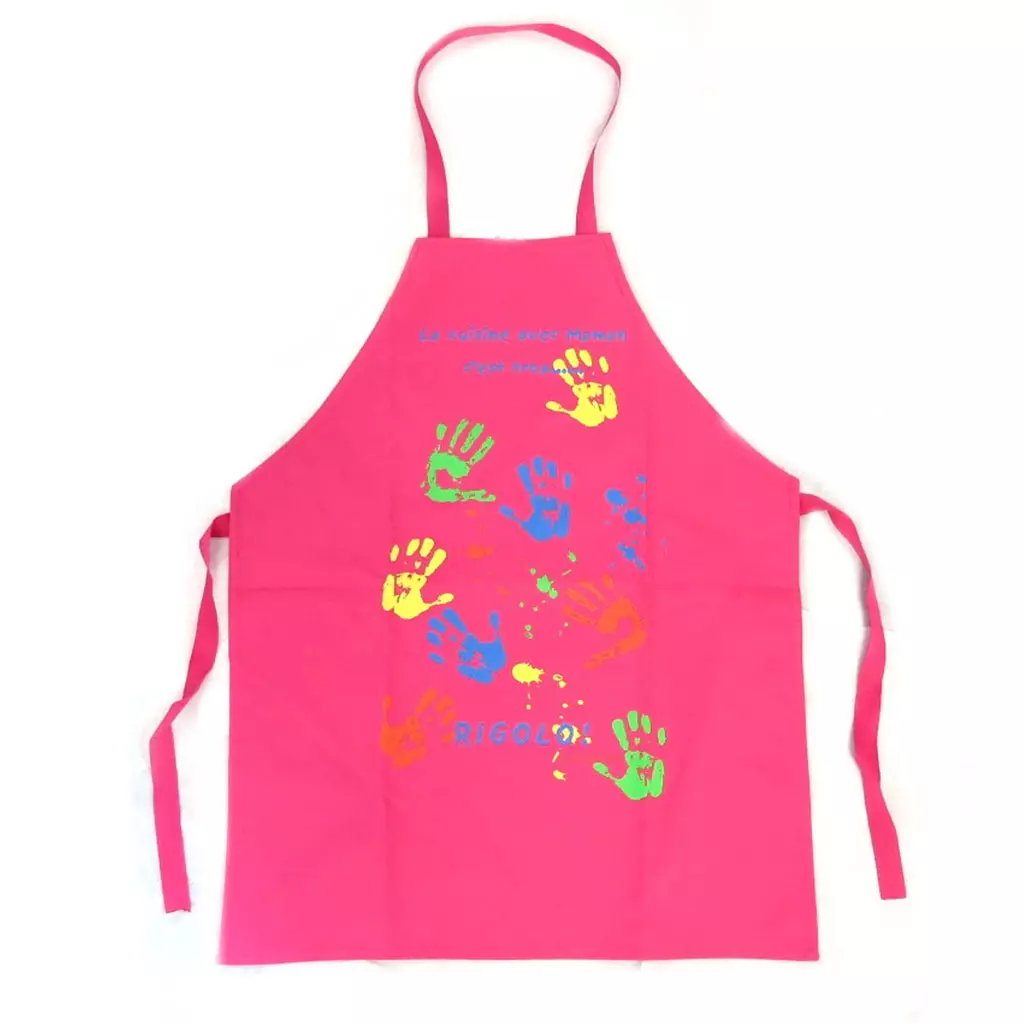 les trésors de lily Tablier enfant 'La cuisine avec Maman c'est troprigolo ' rose fuschia [N6361]