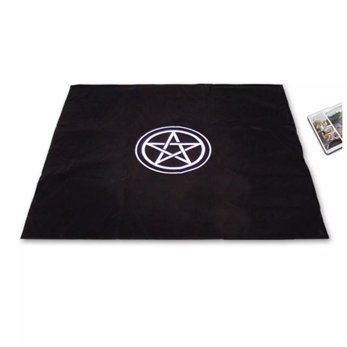 les trésors de lily Tapis velours 'Pentacle' noir 80x80 cm [A1431]