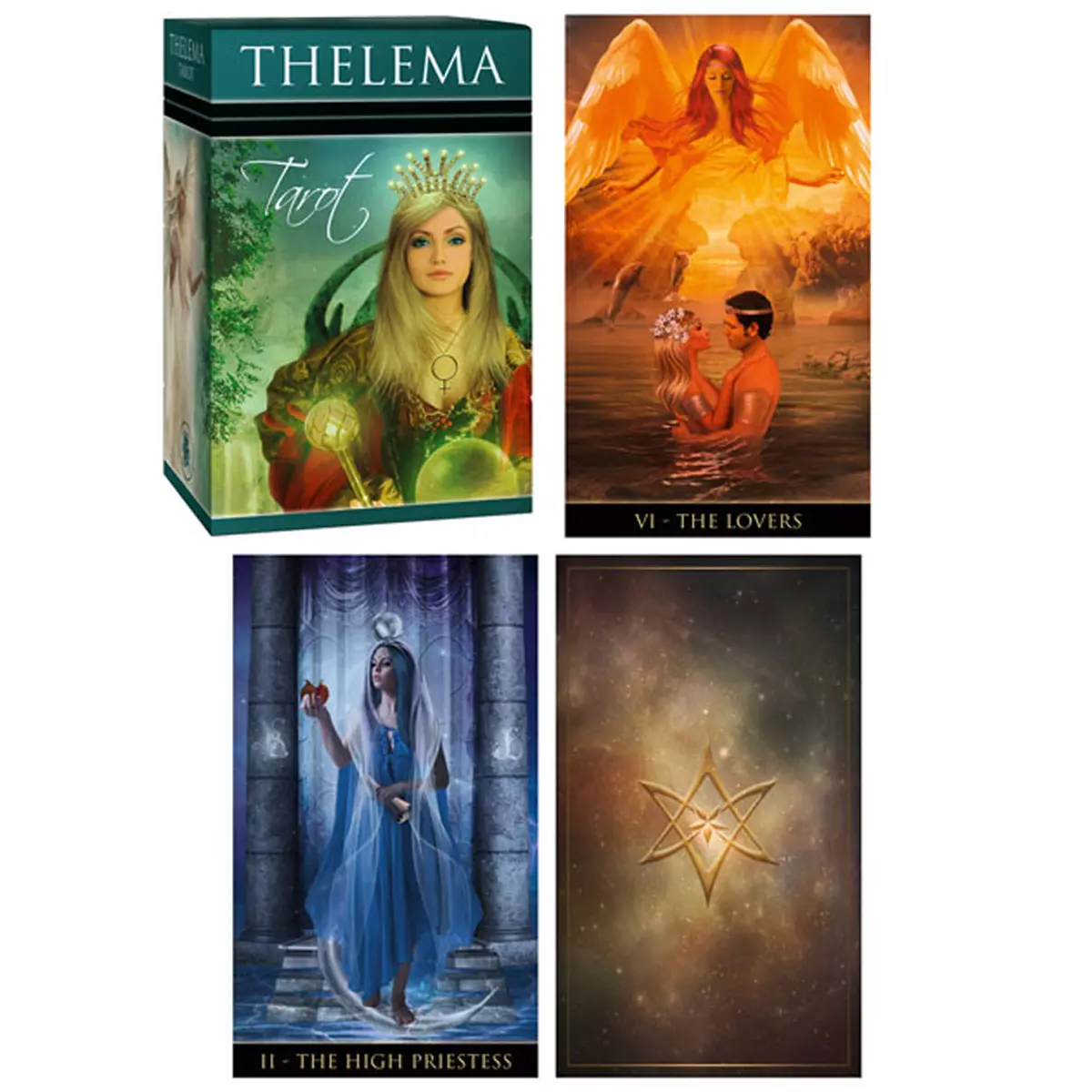 les trésors de lily Tarot collector 'Thelema' vert 125x8x5 cm [A0993]