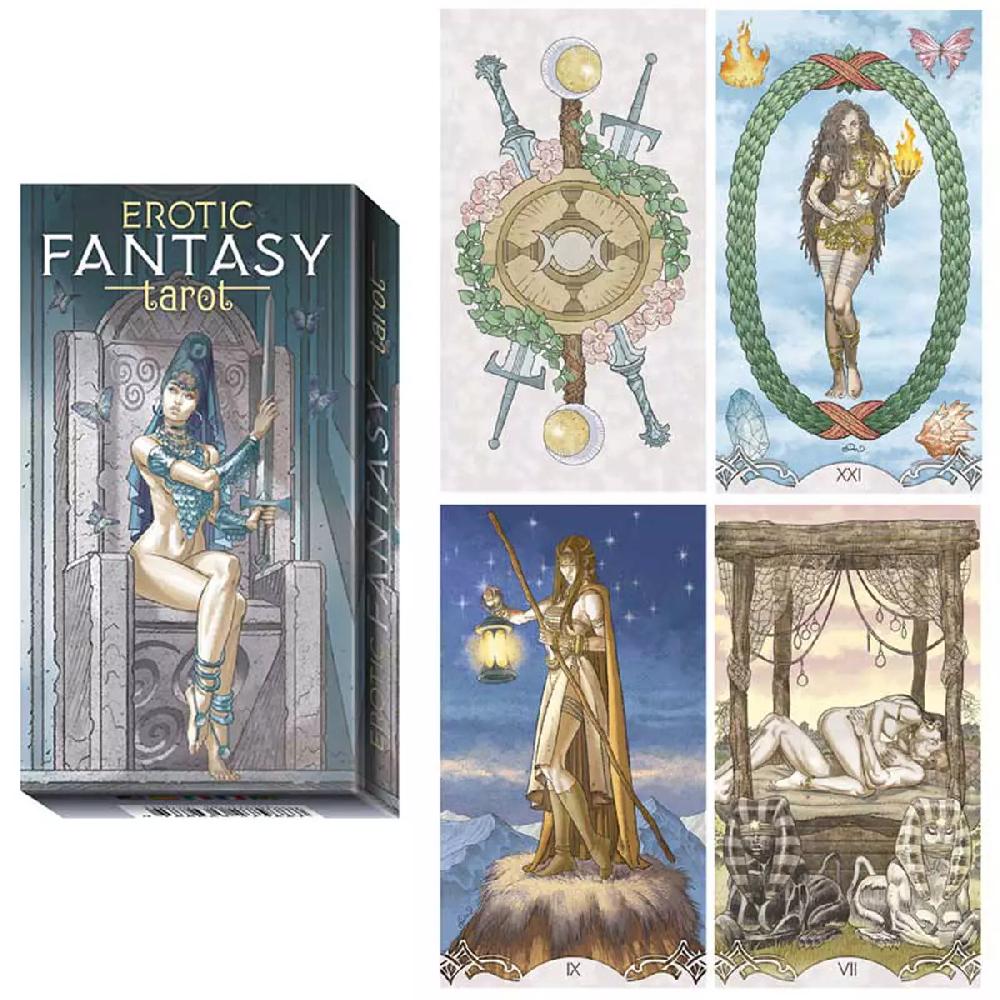les trésors de lily Tarot Créateur 'Erotic Fantasy' gris bleu 12x7x3 cm [R2809]