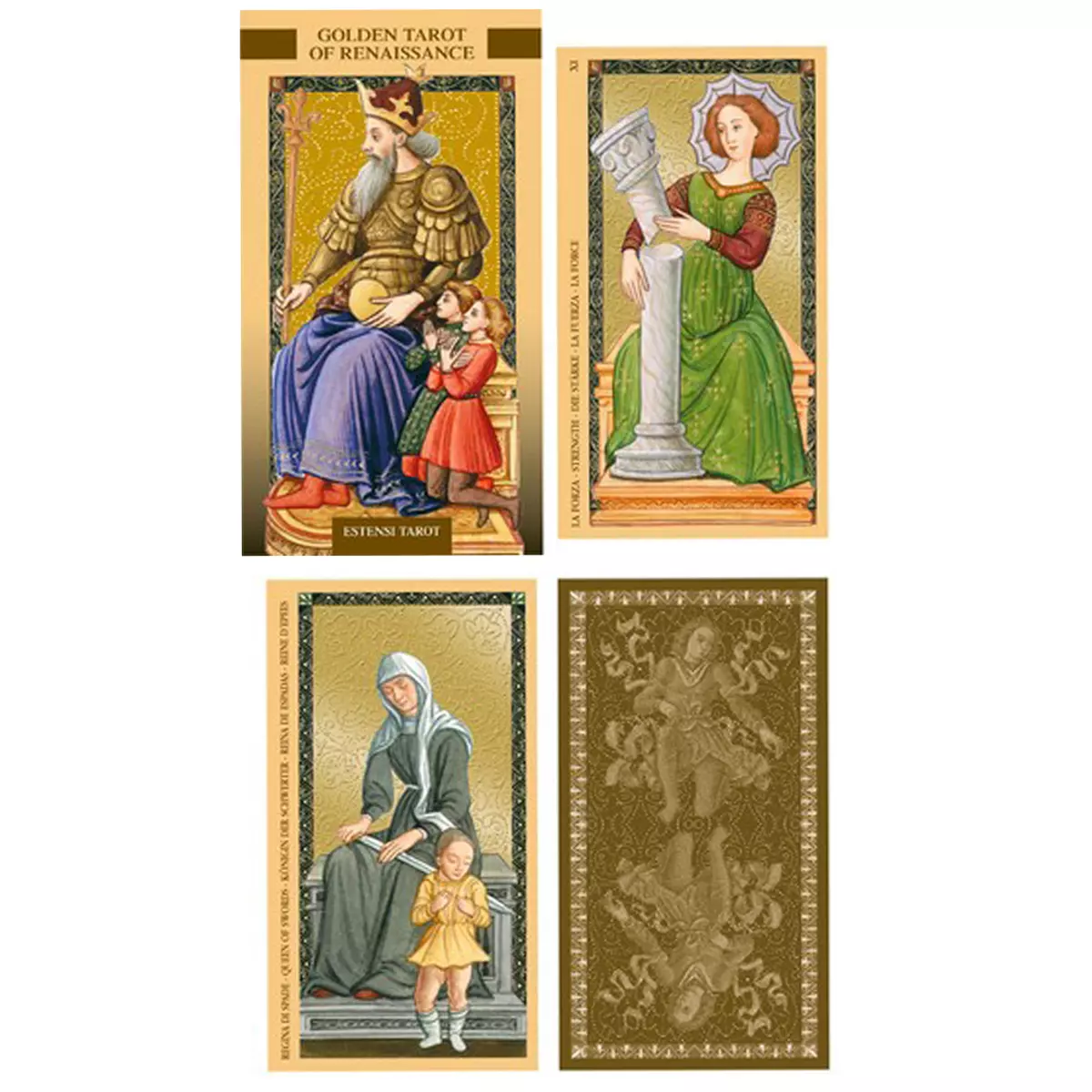 les trésors de lily Tarot Créateur 'Golden Tarot of Renaissance' golden collection 12x7 cm [A1338]