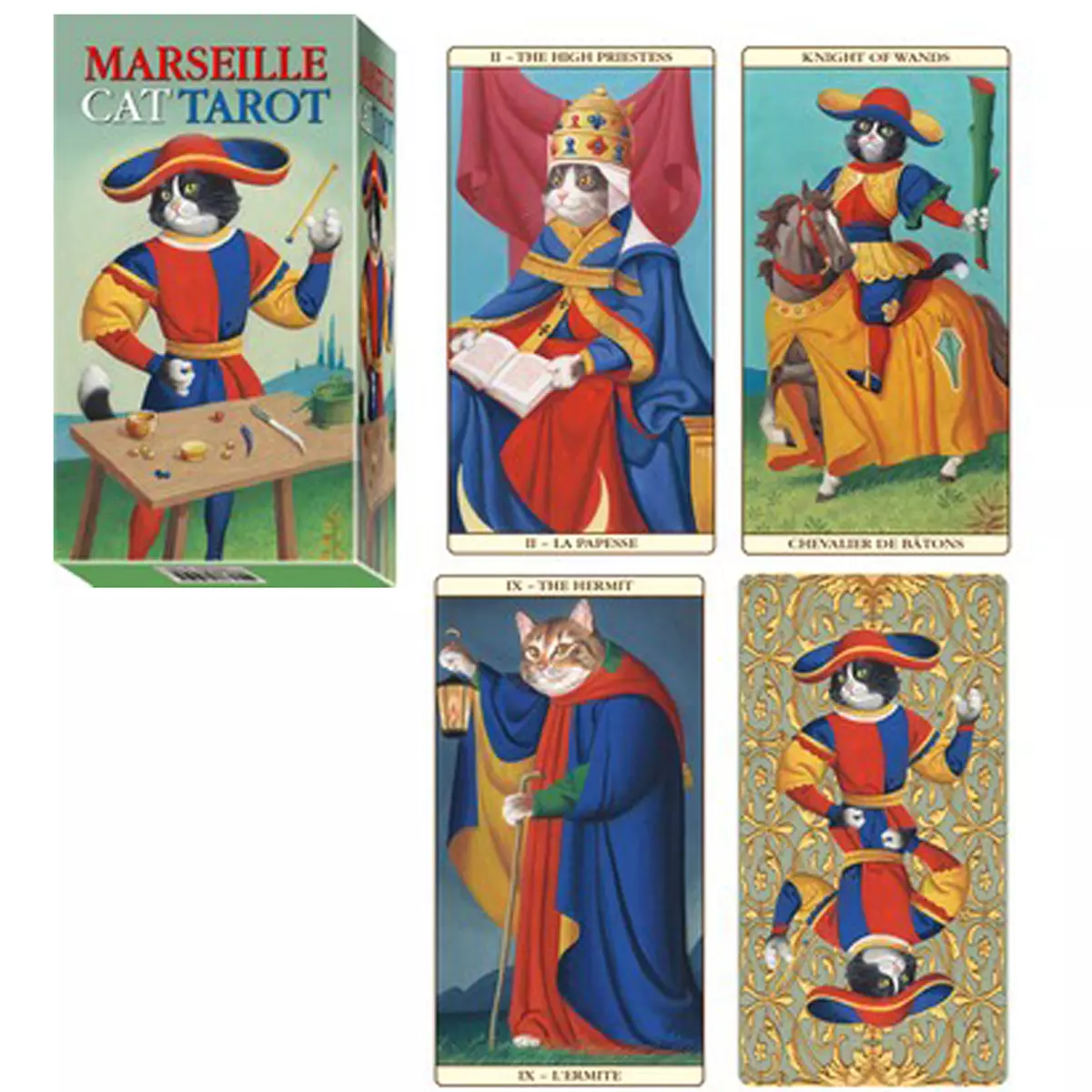 Les Trésors De Lily Tarot Créateur 'Marseille Cat Tarot' Chats 12x7x3 Cm [A0975]