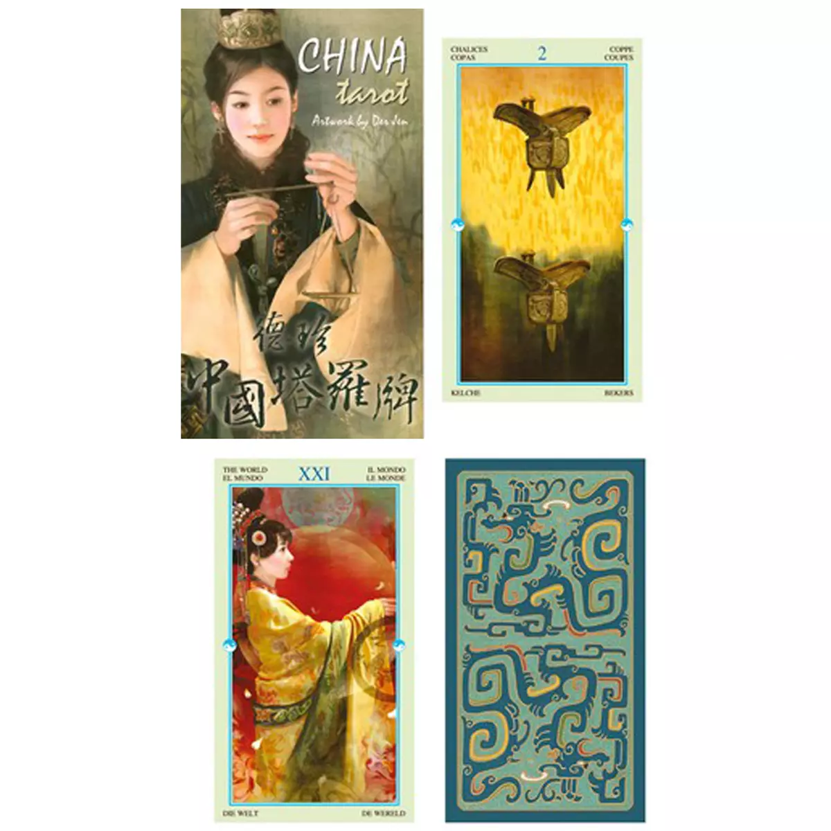 les trésors de lily Tarot Créateur 'Tarot Chinois' 12x7x3 cm [A1320]