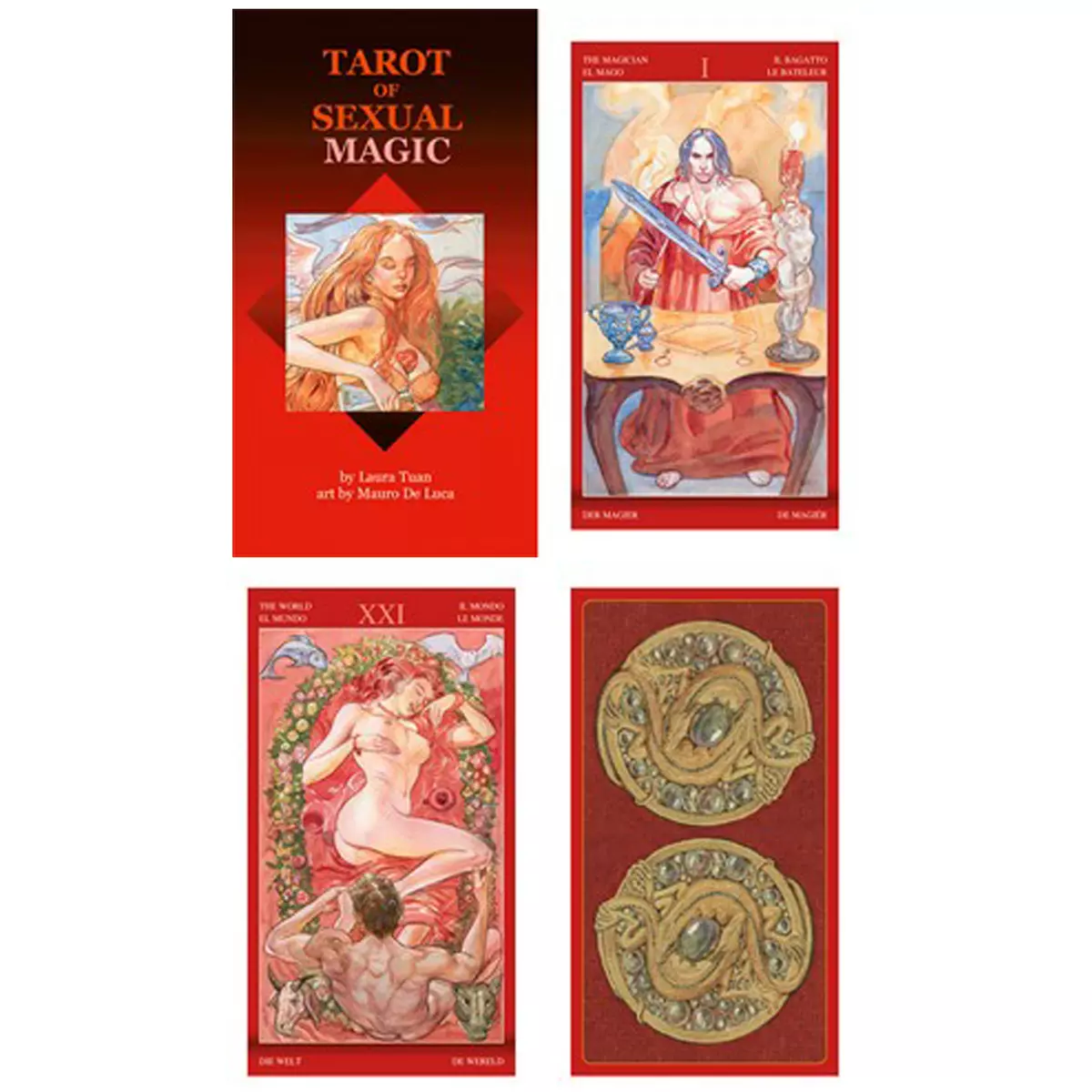 les trésors de lily Tarot Créateur 'Tarot de la Magie Sexuelle' rouge 12x7x3 cm [A1314]