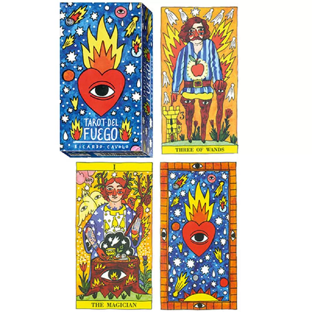 les trésors de lily Tarot Créateur 'Tarot del Fuego' bleu rouge 115x6x3 cm [A1348]