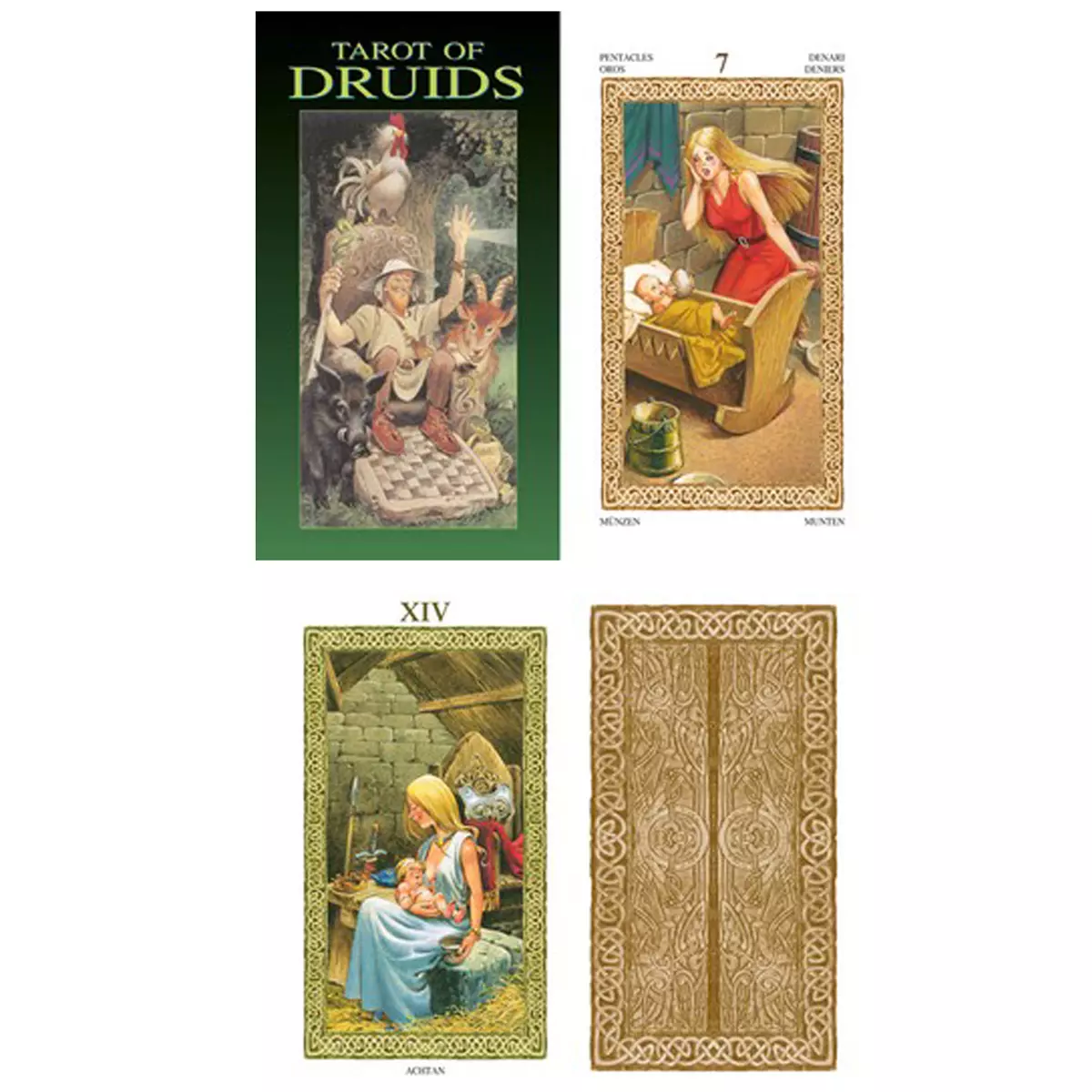 les trésors de lily Tarot Créateur 'Tarot des Druides' vert 12x7x3 cm [A0956]