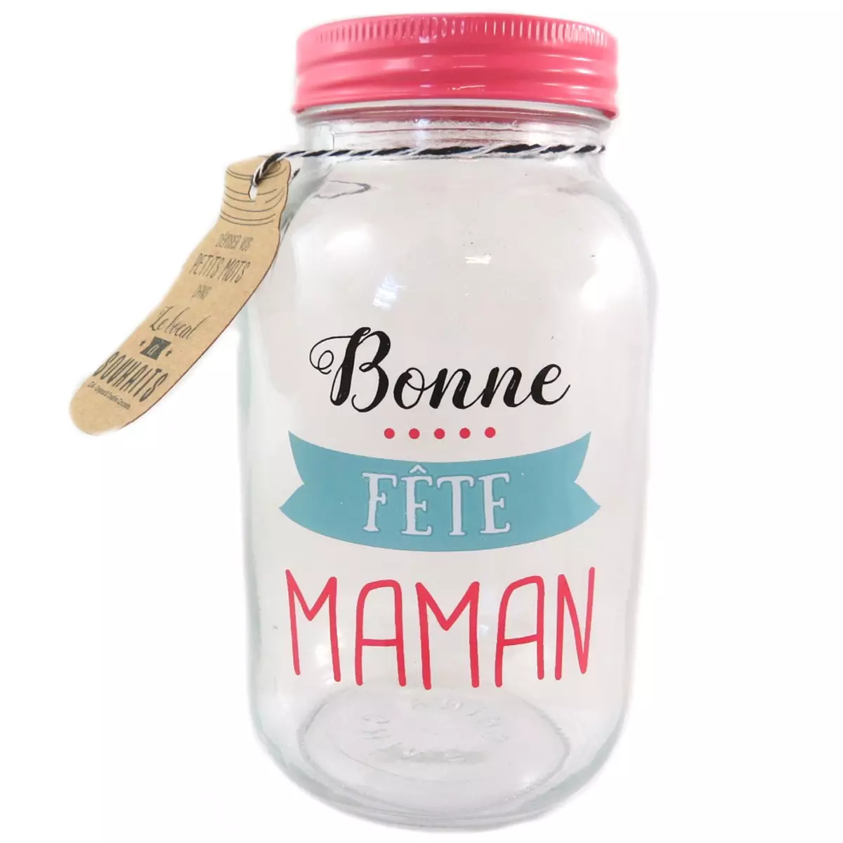 Les Trésors De Lily Tirelire à Messages 'Bonne Fête Maman' Verre (mason Jar) 175x10 Cm [Q0337]