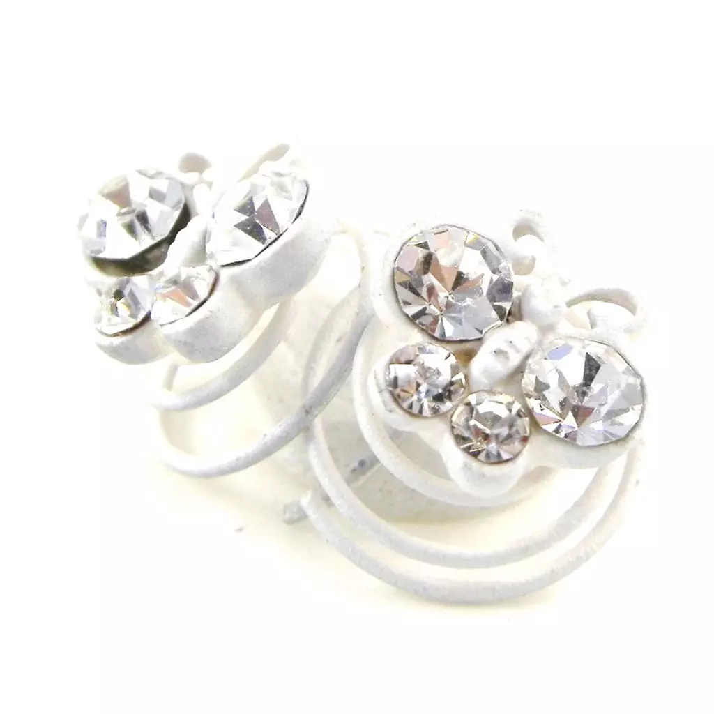 les trésors de lily Tortillas 'Cristal Butterfly' Blanc 11x12 mm vendu par paire [B7942]