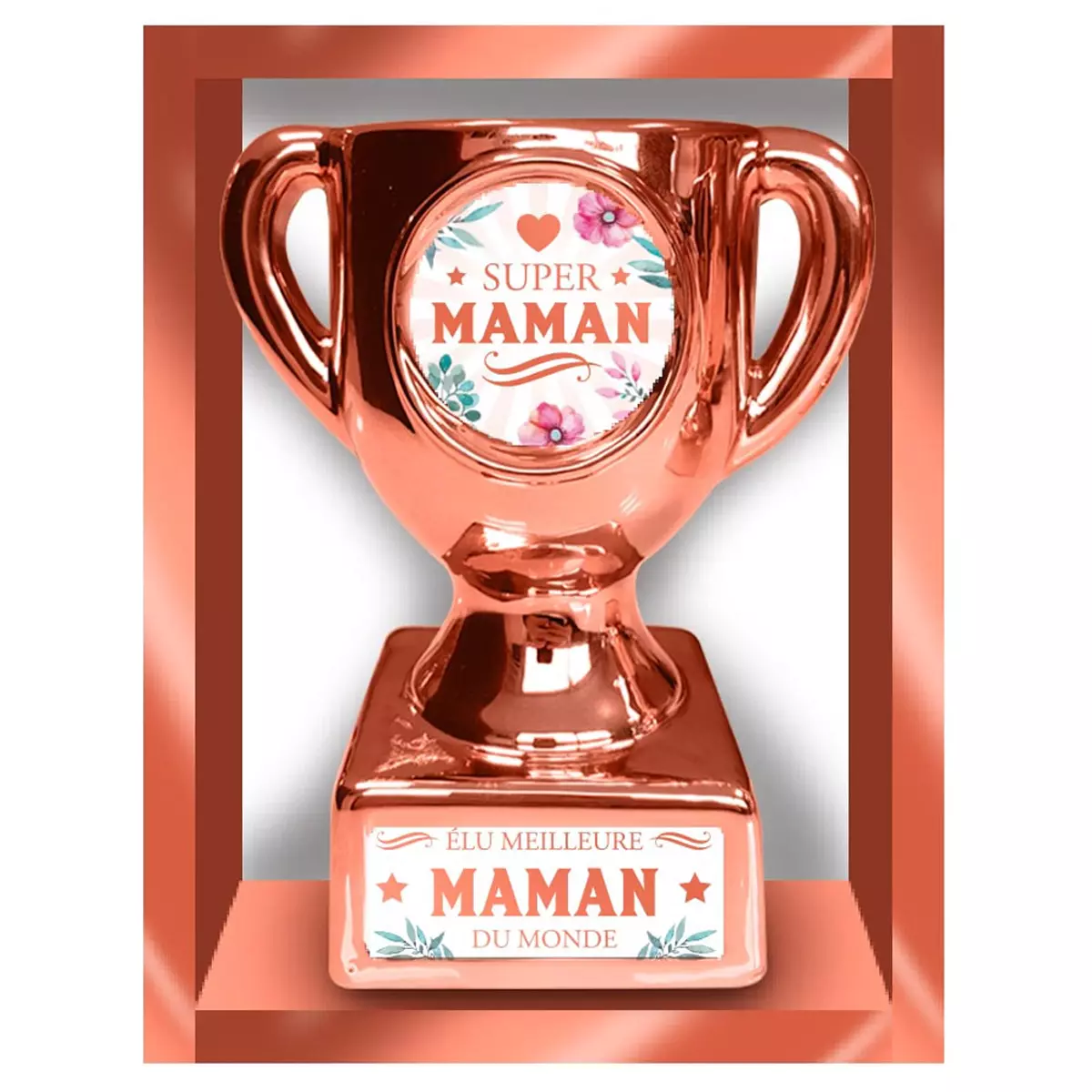 Les Trésors De Lily Trophée De Star Céramique 'Super Maman' Rosé 160x135x85 Mm [A3266]