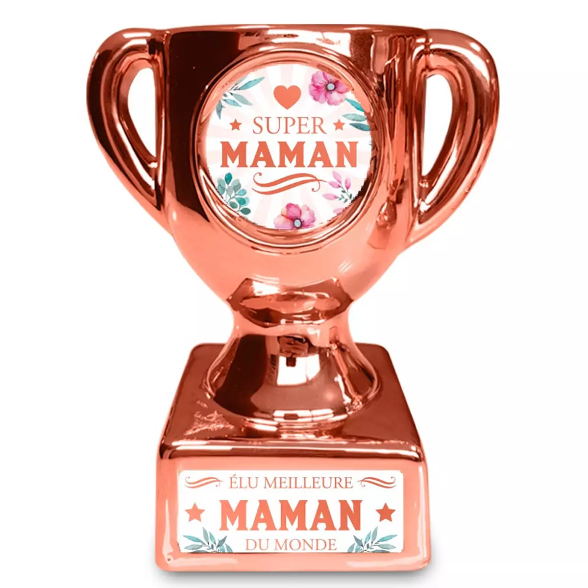 les trésors de lily Trophée de star céramique 'Super Maman' rosé 160x135x85 mm [A3266]