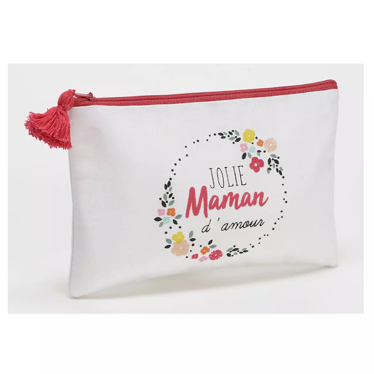 Les Trésors De Lily Trousse Plate Coton 'Maman' Blanc Multicolore (Jolie Maman D'amour) 20x12 Cm [Q9588]