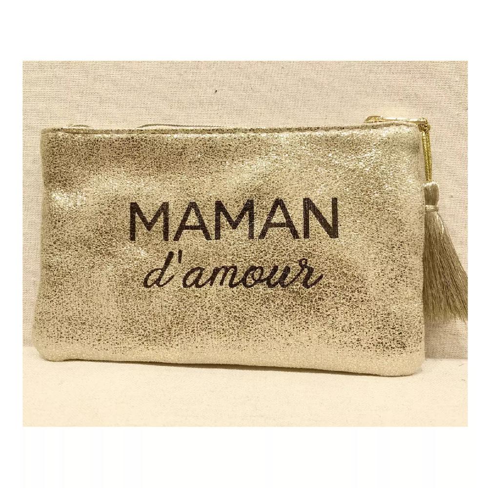 les trésors de lily Trousse plate 'Maman d'amour' doré 17x10 cm [A3856]