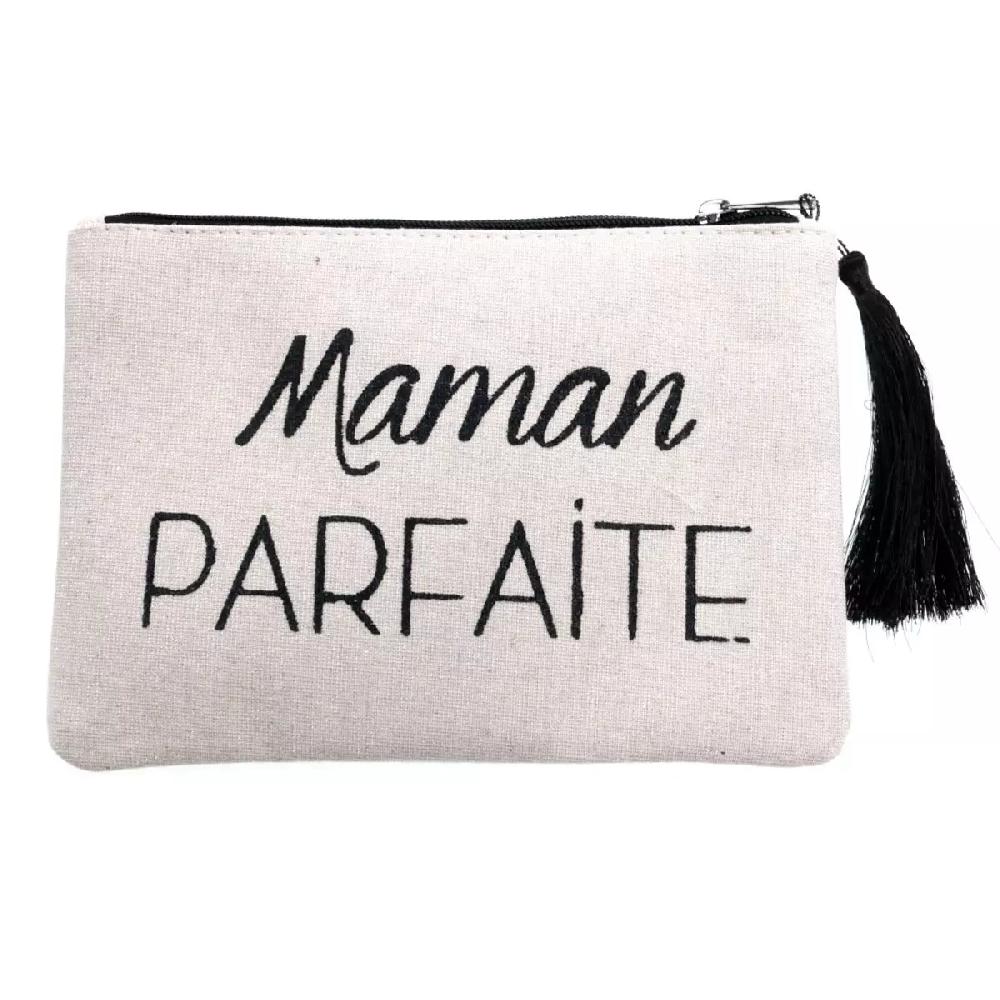 Les Trésors De Lily Trousse Plate Paillettée 'Messages' Beige Noir (Maman Parfaote) 215x15 Cm [Q5738]