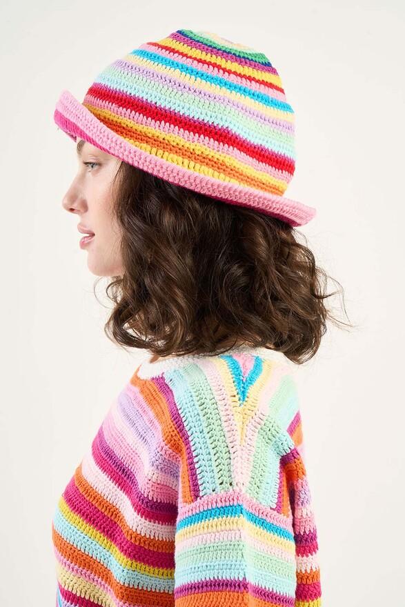 Les Tricots De Léa Bob En Crochet Coloré 100% Coton Fait Main BELLA Multicolore