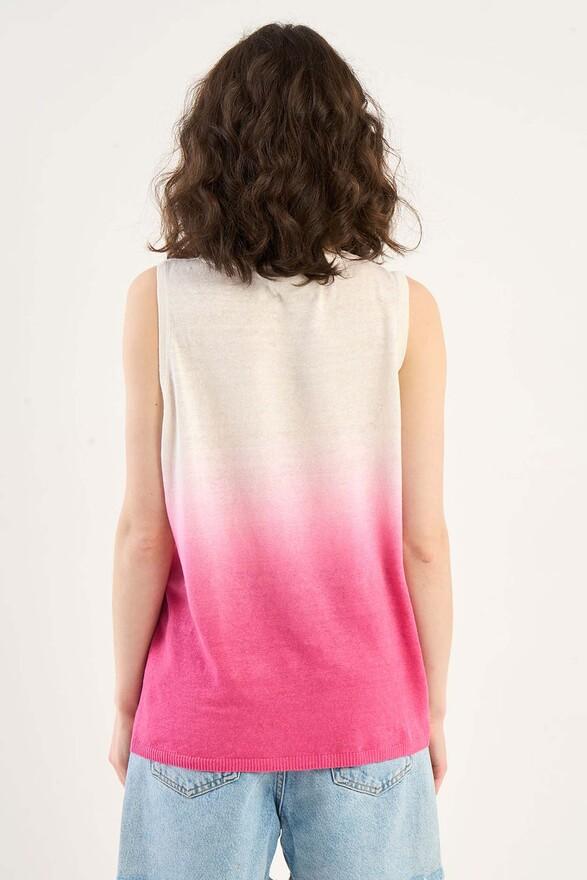 Les Tricots De Léa Débardeur Dip Dye En 100% Lin DIBOU Raspberry
