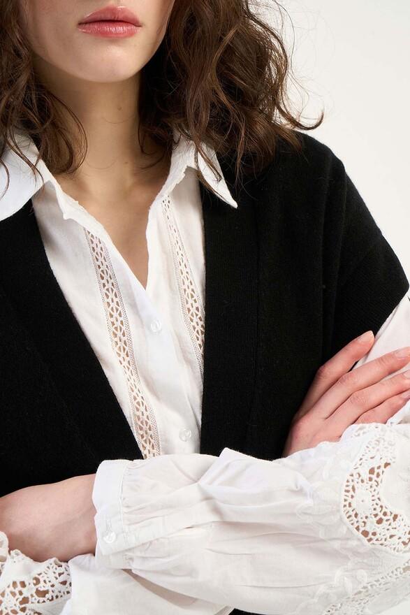 Les Tricots De Léa Gilet Ceinturé En 100% Cachemire GOOTY Noir