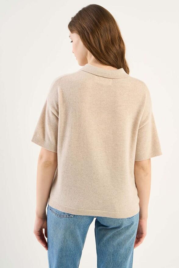 Les Tricots De Léa Gilet En 100% Cachemire GELLY Beige Chiné