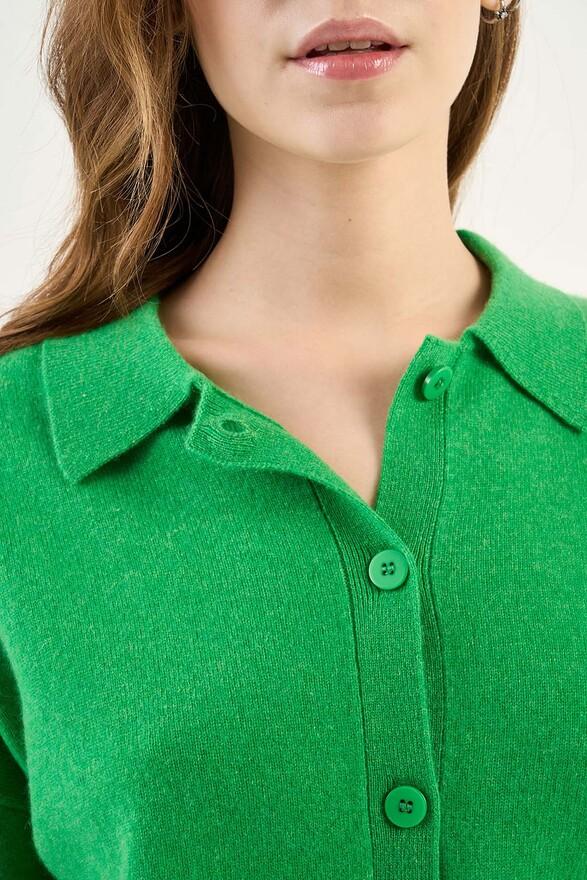 Les Tricots De Léa Gilet En 100% Cachemire GELLY Cactus