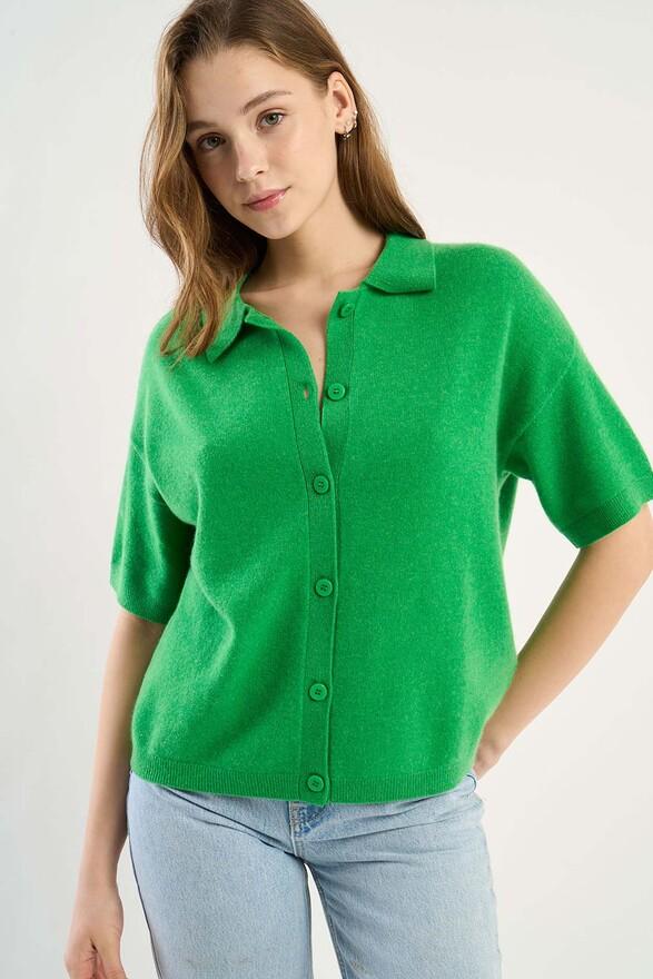 les tricots de léa Gilet en 100% Cachemire GELLY Cactus les tricots de léa Gilet en 100% Cachemire GELLY Cactus