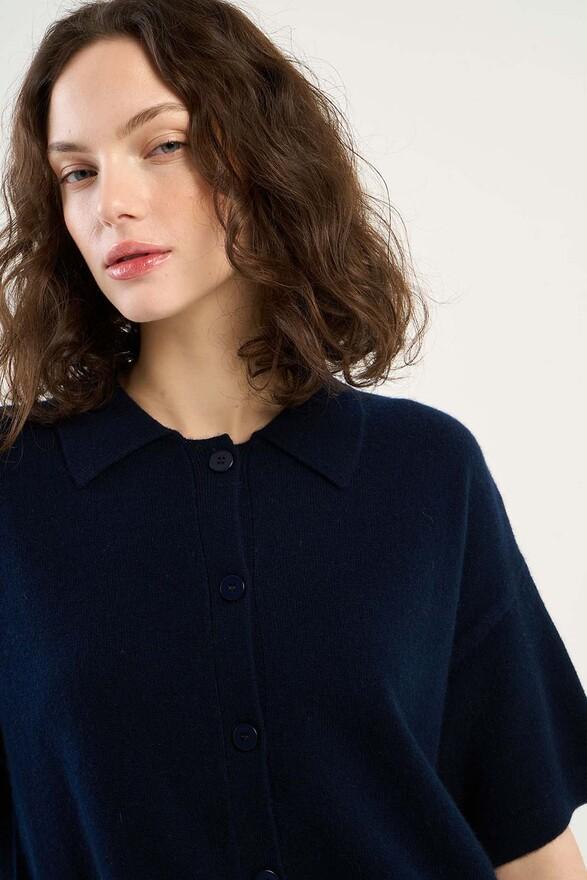 les tricots de léa Gilet en 100% Cachemire GELLY Marine les tricots de léa Gilet en 100% Cachemire GELLY Marine