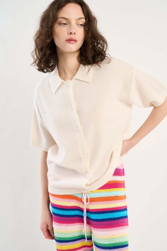 les tricots de léa Gilet en 100% Cachemire GELLY Milk les tricots de léa Gilet en 100% Cachemire GELLY Milk