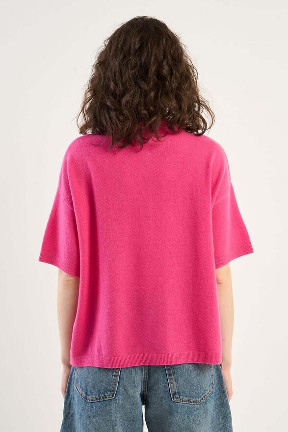 Les Tricots De Léa Gilet En 100% Cachemire GELLY Raspberry