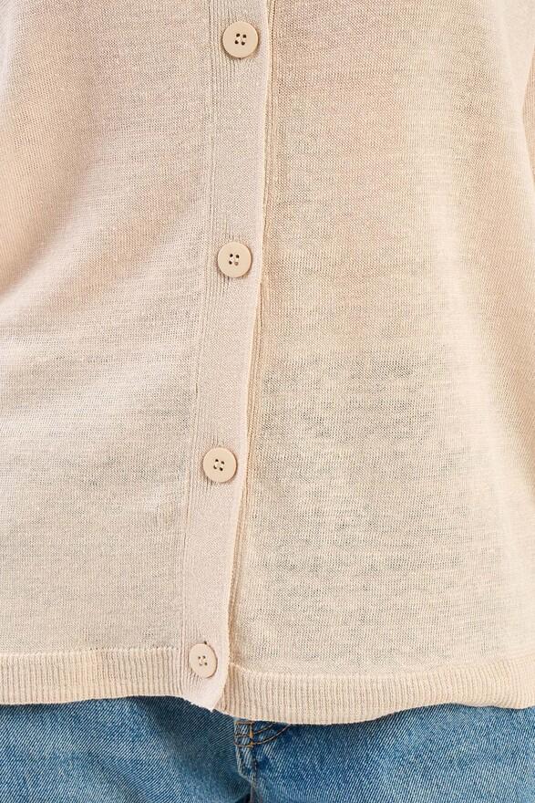 Les Tricots De Léa Gilet En 100% Lin GELLYSTA Beige Chiné